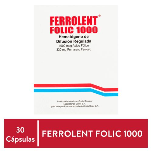 Ferrolent Folic Newport 1000 30 Capsulas