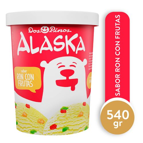 Helado Dos Pinos Alaska Sabor Ron Con Frutas - 500 g