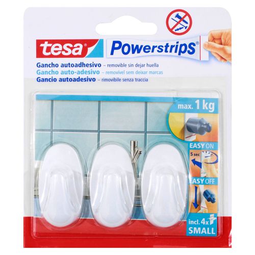 Gancho autoadhesivo Tesa para casa - 3 Pzas