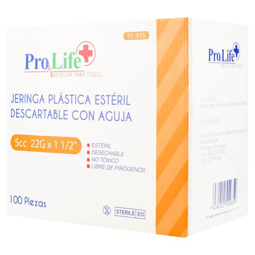 Jeringa Prolife Esteril Pl915 100pcs - 5ml