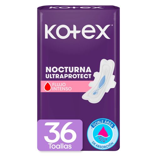 Toallas Femeninas Kotex Nocturna Con Alas - 36Uds