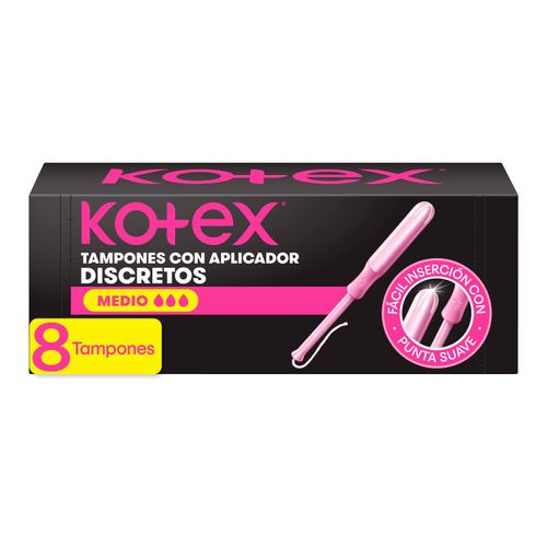 Tampones Kotex con Aplicador Medio Sport -8 Uds