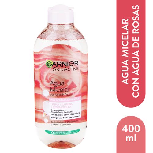 Agua Micelar Garnier, con agua de rosas