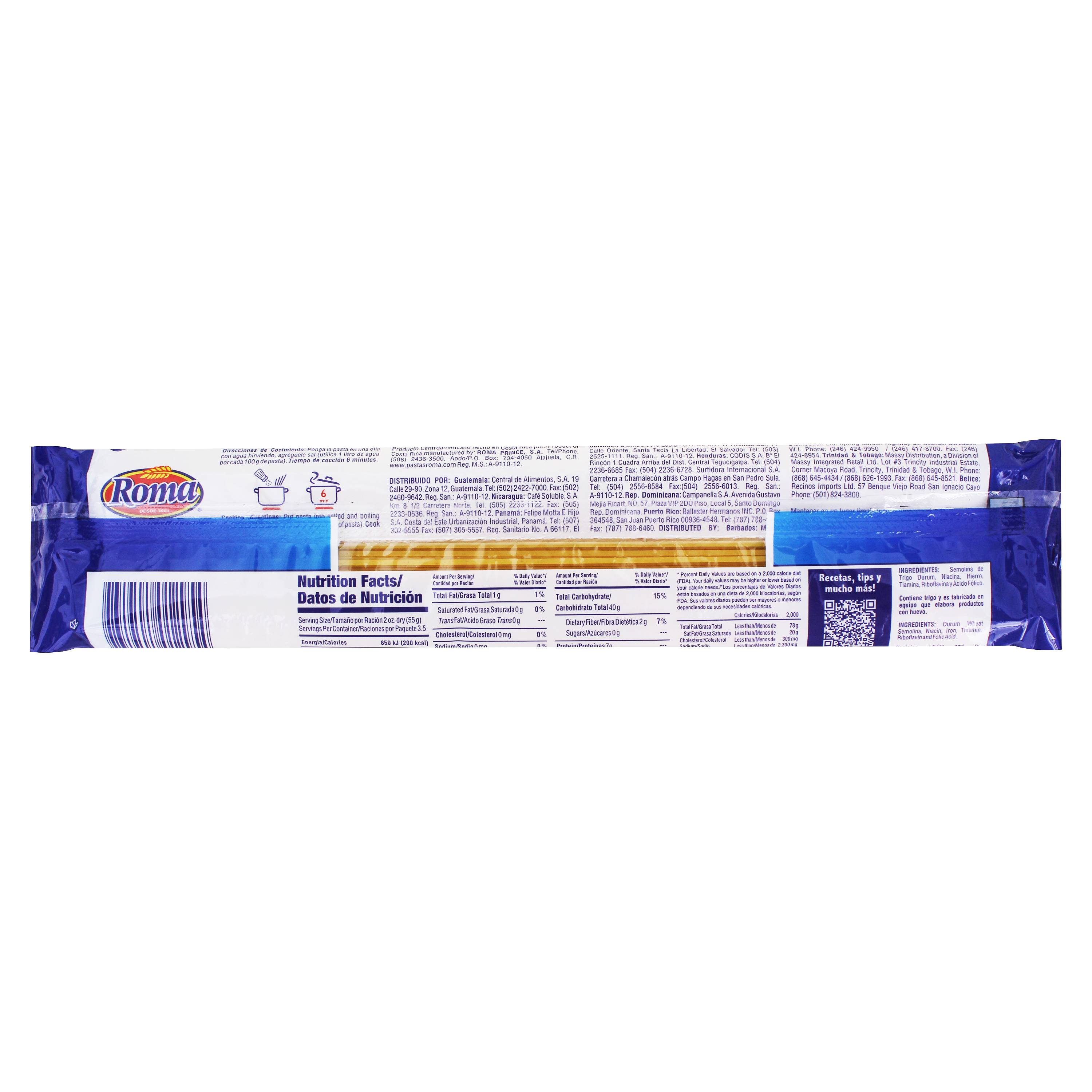 Comprar Pasta Roma Espaguetini No3 - 200g | Walmart Nicaragua - Walmart ...
