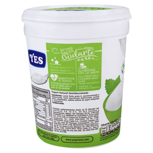 Yogurt Yes Cremoso Natural Sin Azúcar - 1kg