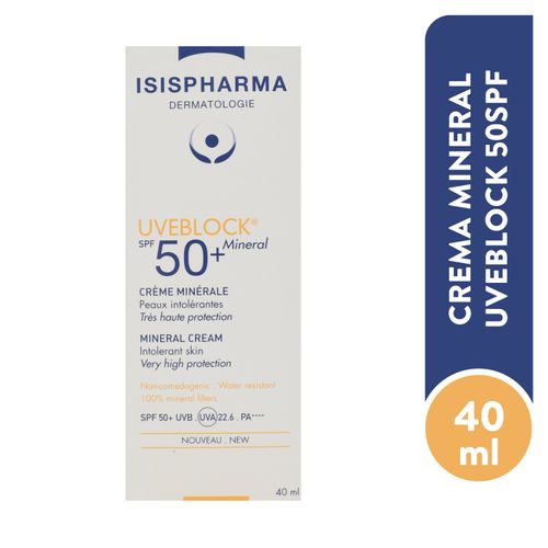 Protector solar Isispharma uveblock crema mineral FPS 50 - 40ml