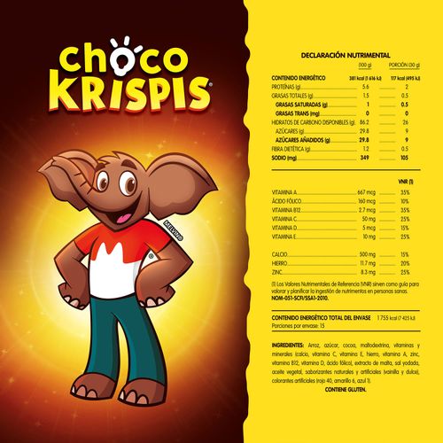 Cereal Kellogg's® Choco Krispis® Sabor A Chocolate - Cereal de Granos De Arroz Inflado 1 Caja-450gr