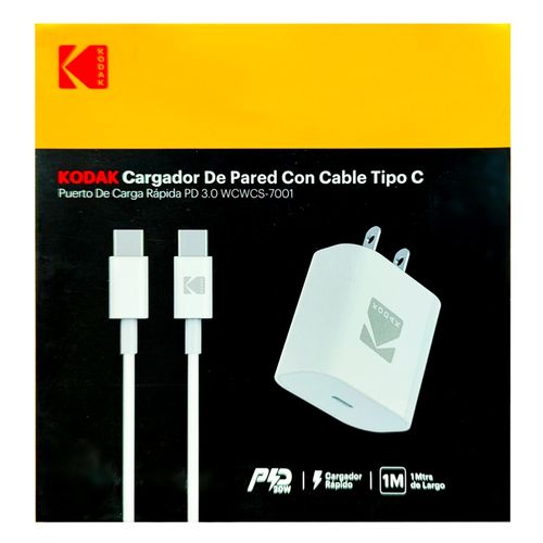 Cargador de pared Kodak con cable tipo C
