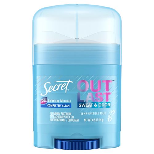 Desodorante para Mujeres Secret Outlast Invisible Solid Antiperspirant Completely Clean Scent - 14 g