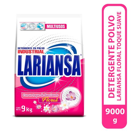 Detergente Polvo Lariansa, Floral toque suave -9000g