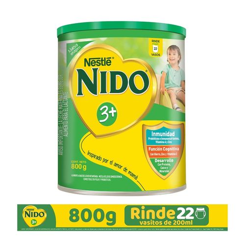 Leche Instantánea Nestlé® NIDO® 3+ Desarrollo® Alimento Lácteo Lata- 800gr