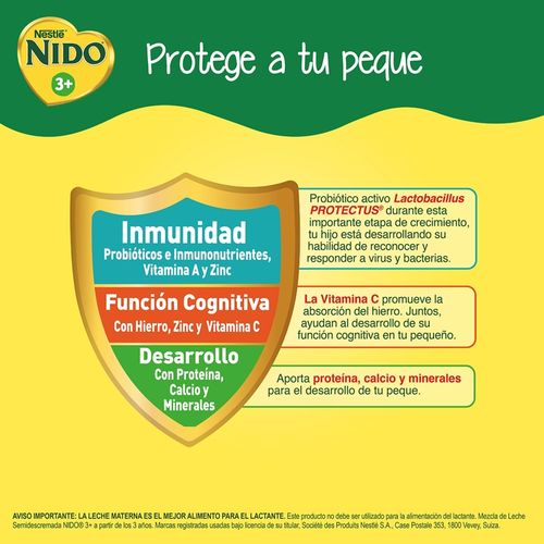 Leche Instantánea Nestlé® NIDO® 3+ Desarrollo® Alimento Lácteo Lata- 1.6kg