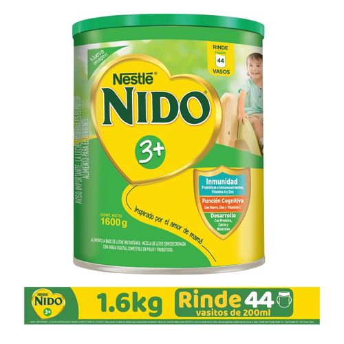 Leche Instantánea Nestlé® NIDO® 3+ Desarrollo® Alimento Lácteo Lata- 1.6kg