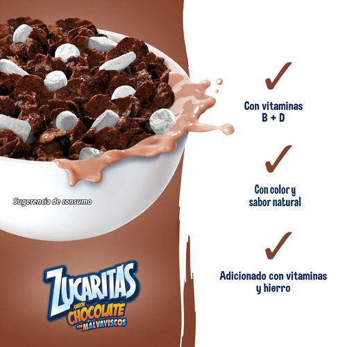 Cereal Kellogrgr's® Zucaritas® Sabor Chocolate con Malvaviscos - Hojuelas de Maíz Escarchadas con Sabor a Chocolate y con Malvaviscos - 1 Caja de 260g