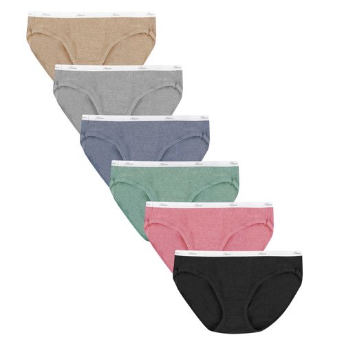 Hípster Hanes, Acanalado para Mujer, 6 pack surtido -Talla 7