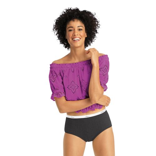 Panti Hanes, Algodón Acanalado para Mujer, 6 pack surtido -Talla 9