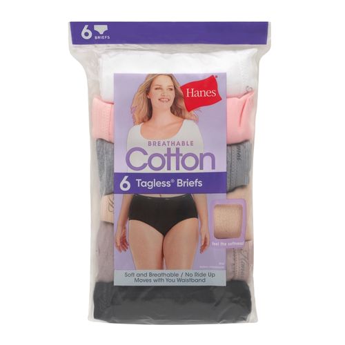 Bikini Hanes, Algodón para Mujer, 6 pack surtido -Talla 9