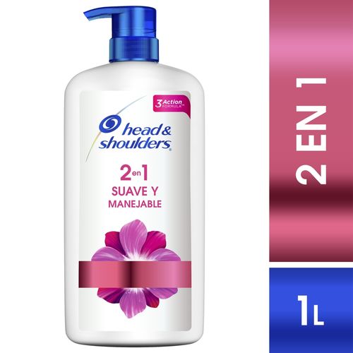 Shampoo 2 en 1 Head & Shoulders Suave y Manejable 1 L