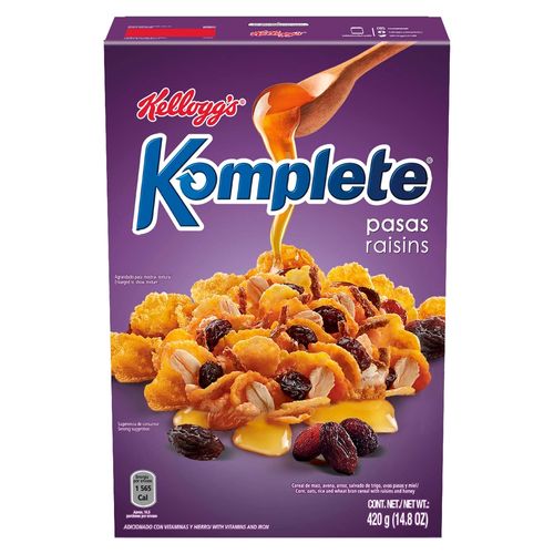 Cereal Komplete Con Pasas Kelloggs - 420gr