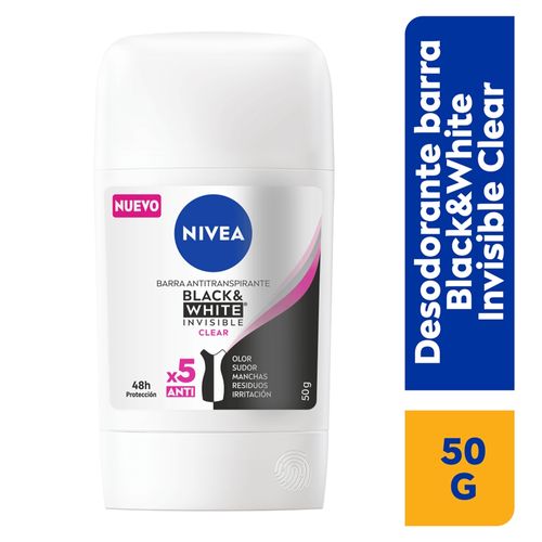 Desodorante Nivea en Barra Anti Manchas Femenino Invisible Clear - 50 g