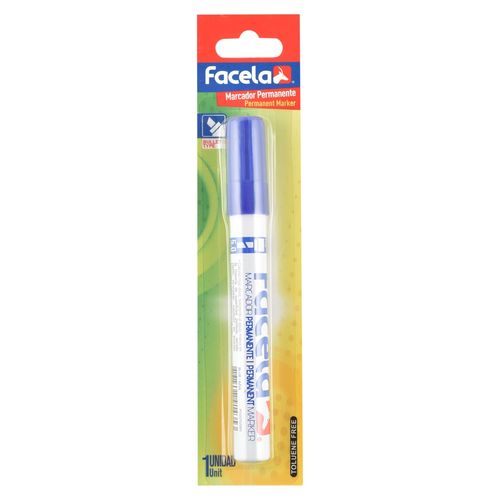 Marcador permanente Facela cincel color azul
