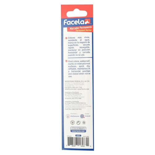 Marcador permanente Facela cincel color azul
