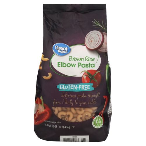 Pasta Great Value, coditos libres de gluten -454g