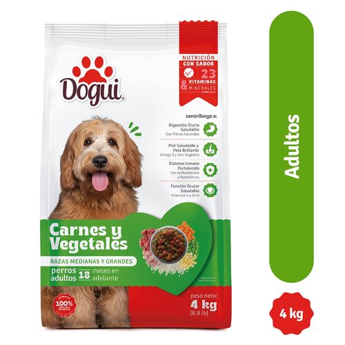 Alimento Dogui Perro Adulto Sabor Pollo, Carne Y Vegetales, 18 Meses En Adelante - 4kg