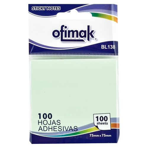 Notas adhesivas Ofimak verde pastel - 100 hojas