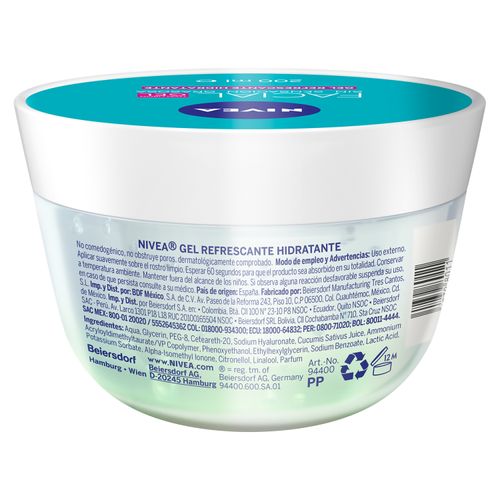 Gel Facial Nivea Refrescante Cuidado Facial  Con Ácido Hialurónico - 200 ml