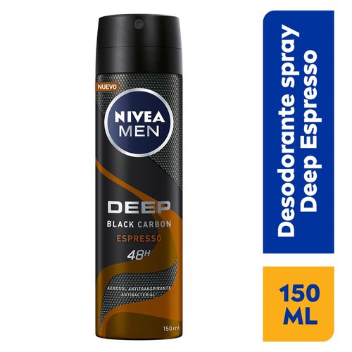 Desodorante Nivea Men  Antibacterial en Spray Deep Espresso Black Carbon - 150 ml