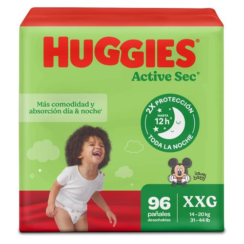 Pañales Huggies Active Sec Etapa 5/XXG Xtra-Flex, Más De 14kg, Edición Limitada Disney - 96Uds