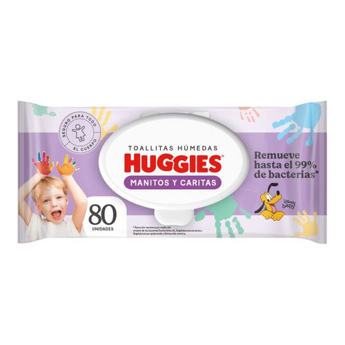 Toallas Húmedas Huggies Manitos & Carita Hipoalergénicas Sin Alcohol - 80 Uds