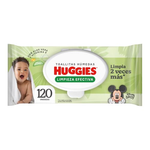 Toallas Húmedas Huggies Limpieza Efectiva, Control De Olores - 120Uds