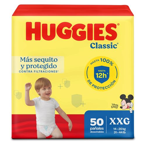 Pañales Huggies Classic Etapa 5/XXG, Más De 14kg - 50Uds