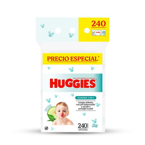 Toallas Húmedas Huggies 4en1 Hipoalergéncias, Parabenos, Alcohol - 240Uds