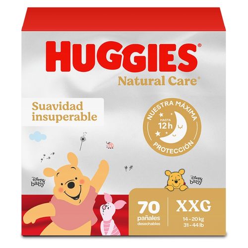 Pañales Huggies Natural Care Etapa 5/XXG, Más De 14kg- 70Uds