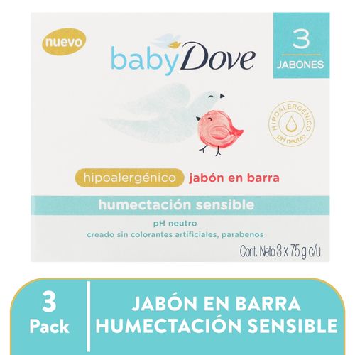 3 Pack Jabon Dove Humecta Baby Sensible - 225gr