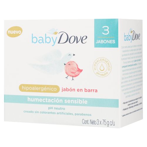 Jabón Dove Baby En Barra Hidratación Sensible 3 Pack - 225 g