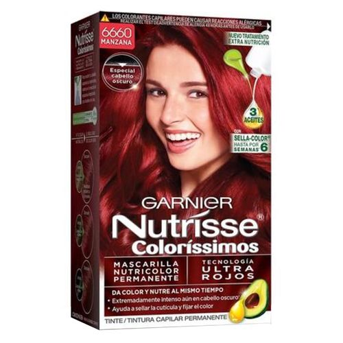 Tinte para cabello Garnier nutrisse 6660 manzana - 112 ml
