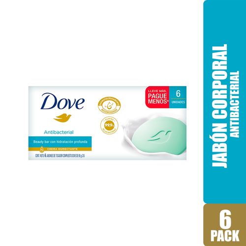 6 Pack Jabón En Barra Dove Antibacterial - 540gr