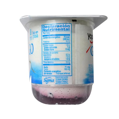 Yogurt Yoplait Griego Selección De Moras - 145gr