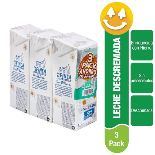 Leche Dos Pinos Descremada 3 Pk 3000ml