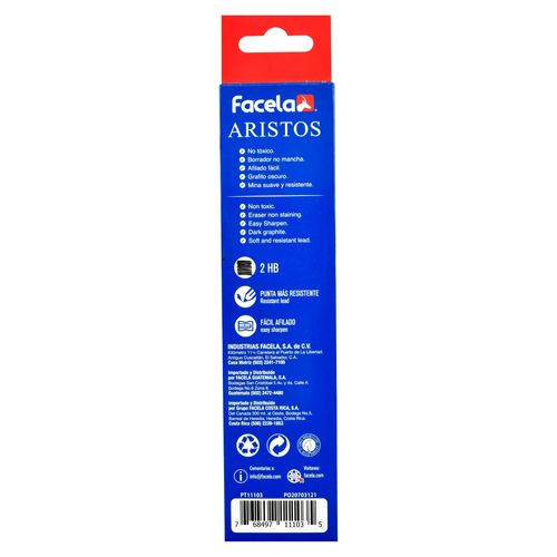 Lápices de grfito Facela aristos circulares caja - 12 Uds
