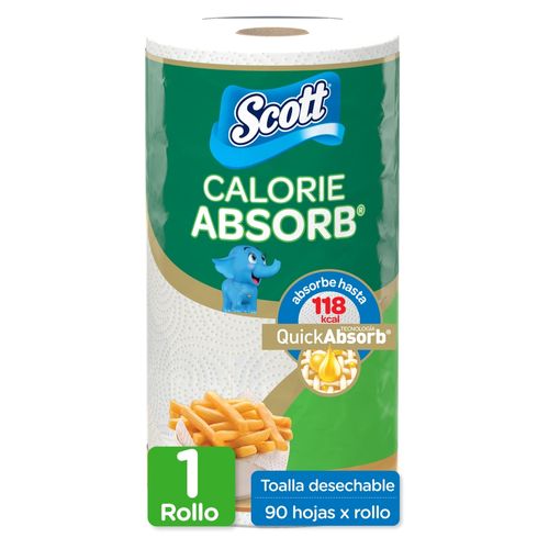 Toalla de Papel Desechable Scott Calorie Absorb 1 Rollo -90 hojas