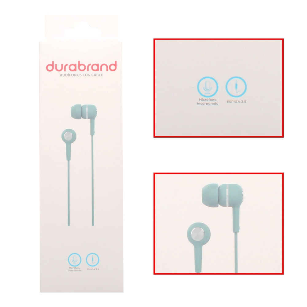Comprar Auriculares Durabrand SE519CN con cable color verde