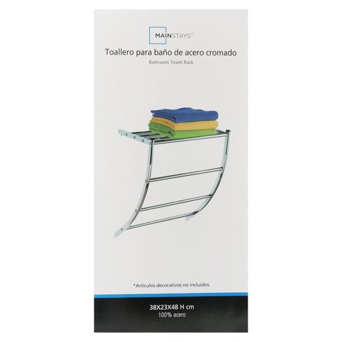 Toallero para baño Mainstays de acero cromado