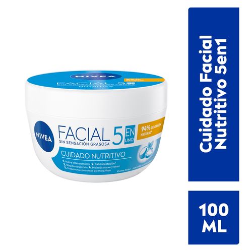 Crema Facial Nivea 5 En 1 Nutritivo -100 ml