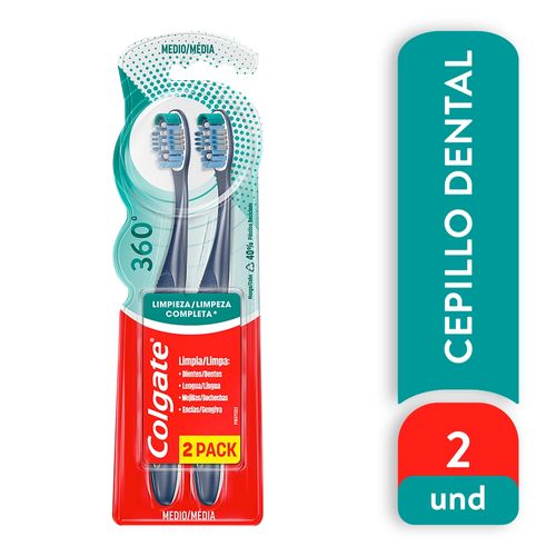 Cepillo Dental  Colgate 360 Limpieza Completa 2 Pack