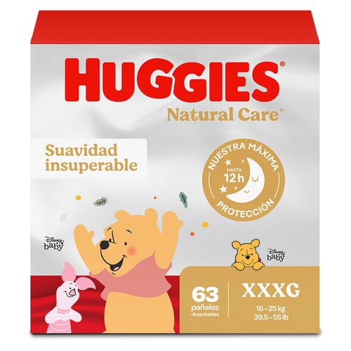 Pañales Huggies Natural Care Etapa 6/XXXG, Más De 16kg - 63Uds